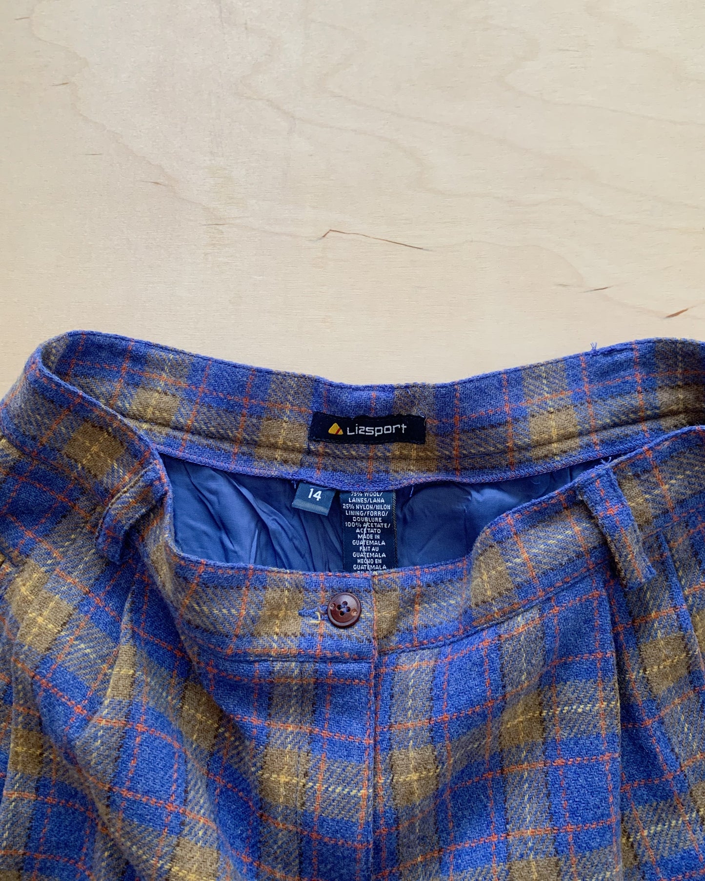 Vintage Plaid Wool Shorts (30")