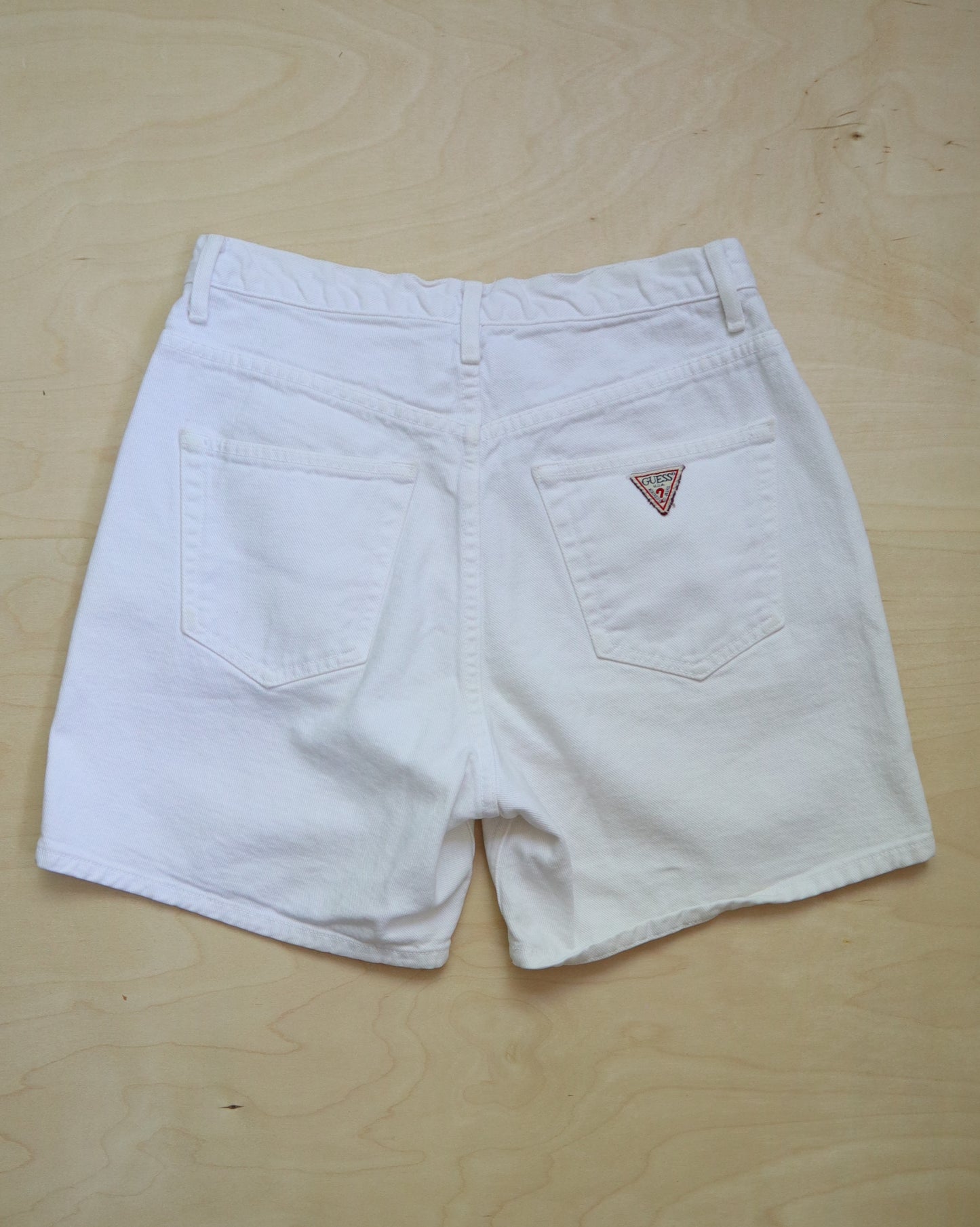 Vintage White Guess Jeans Shorts (28”)