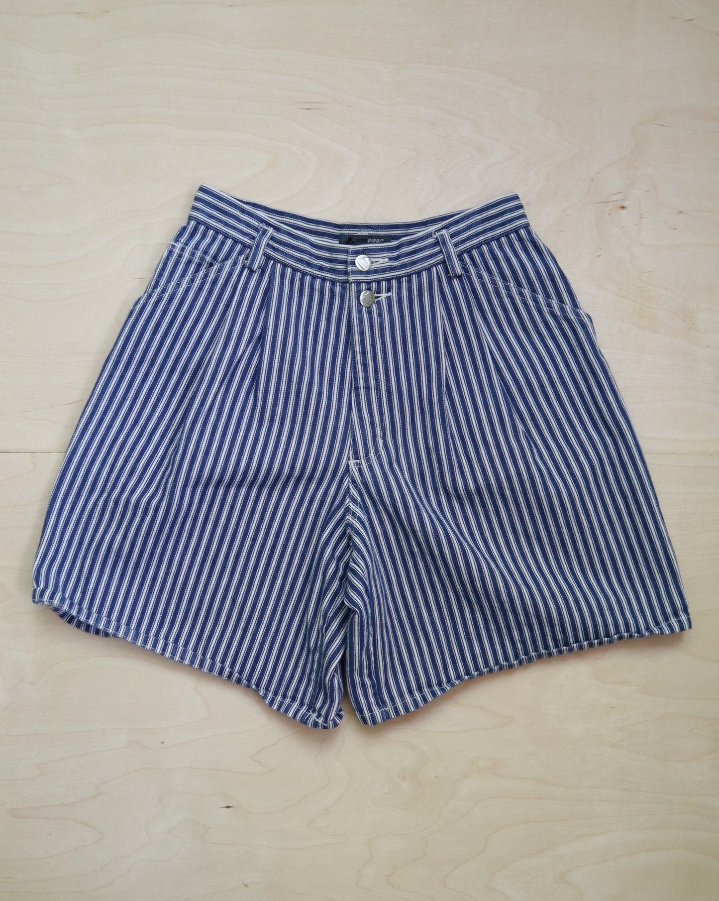 Vintage Striped Denim Shorts (28”)