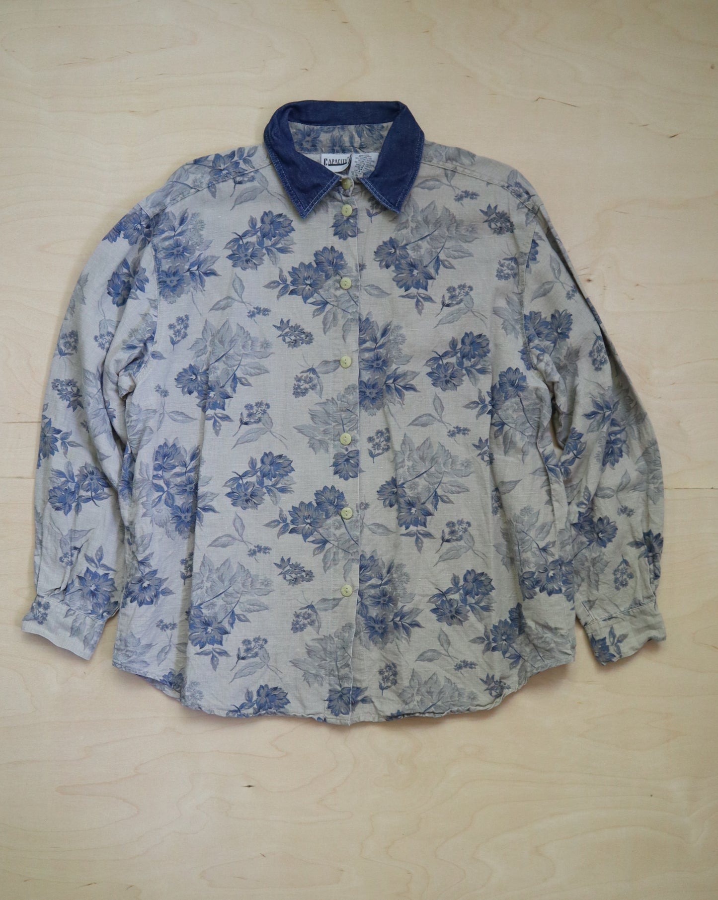 Floral Linen Denim Top (M/L)