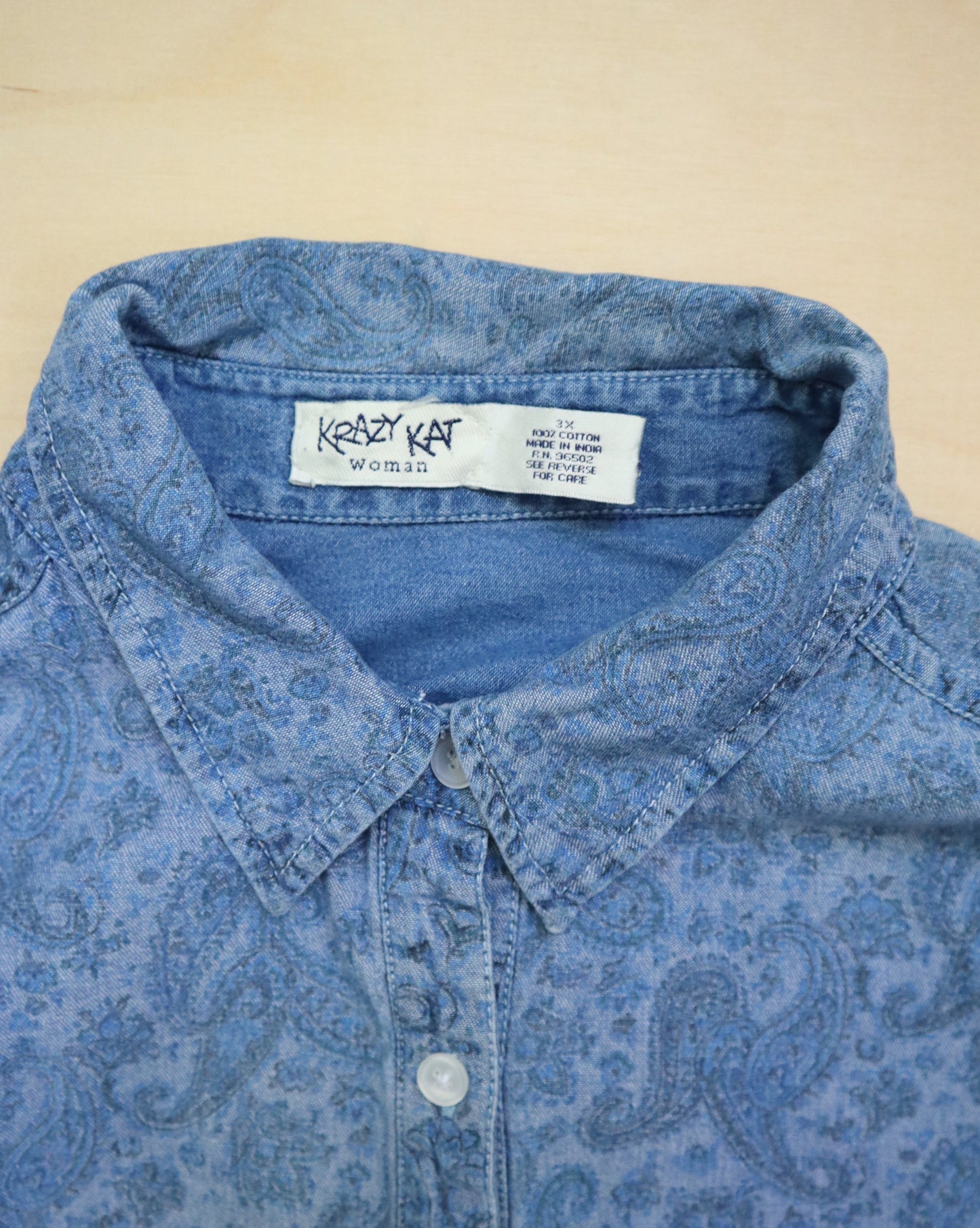 Paisley Denim Shirt (2XL/3XL)