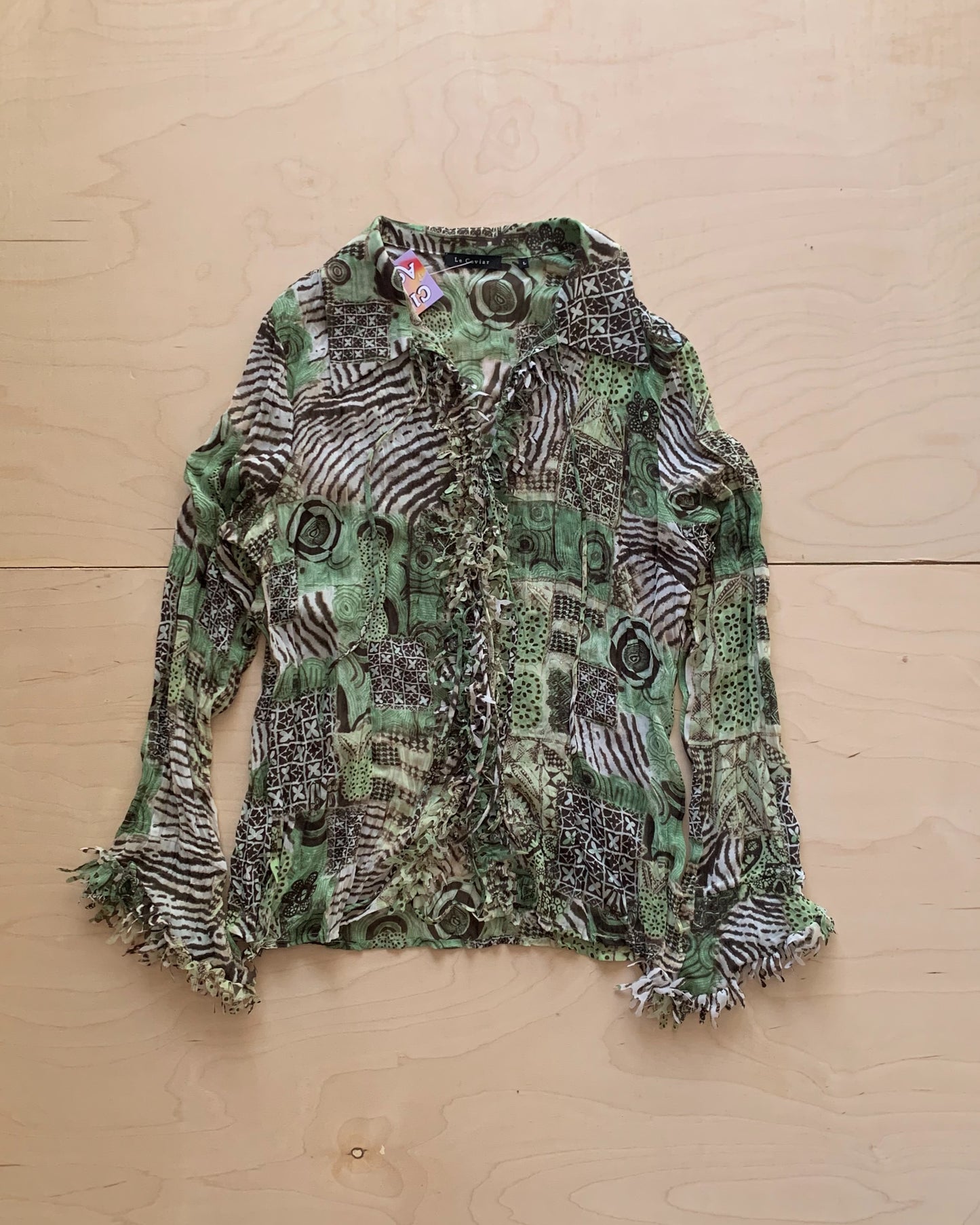 Vintage Green Funky Blouse (M/L)