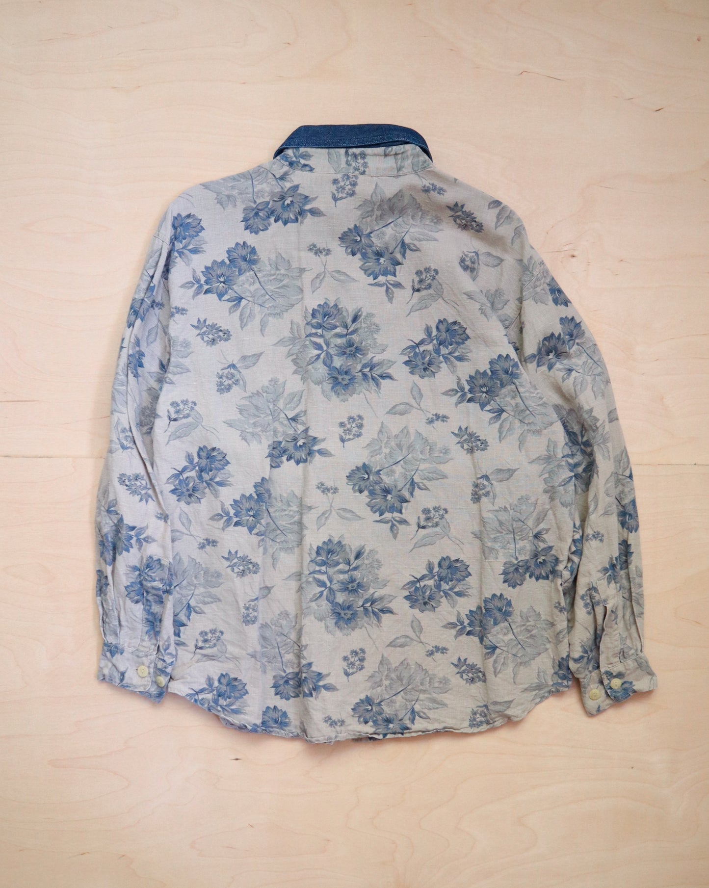 Floral Linen Denim Top (M/L)