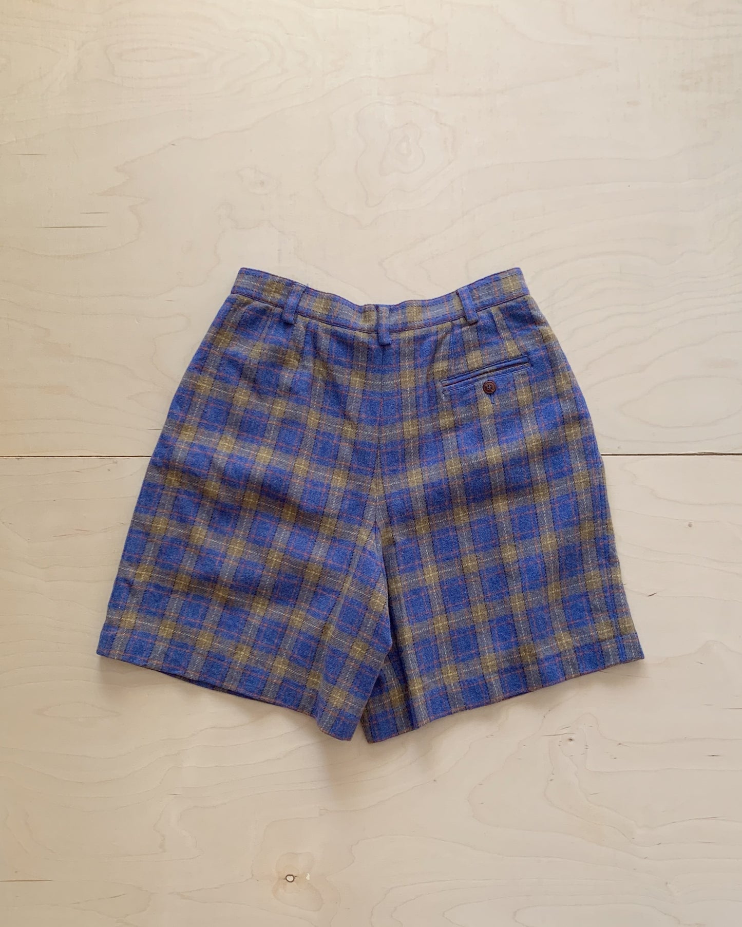 Vintage Plaid Wool Shorts (30")