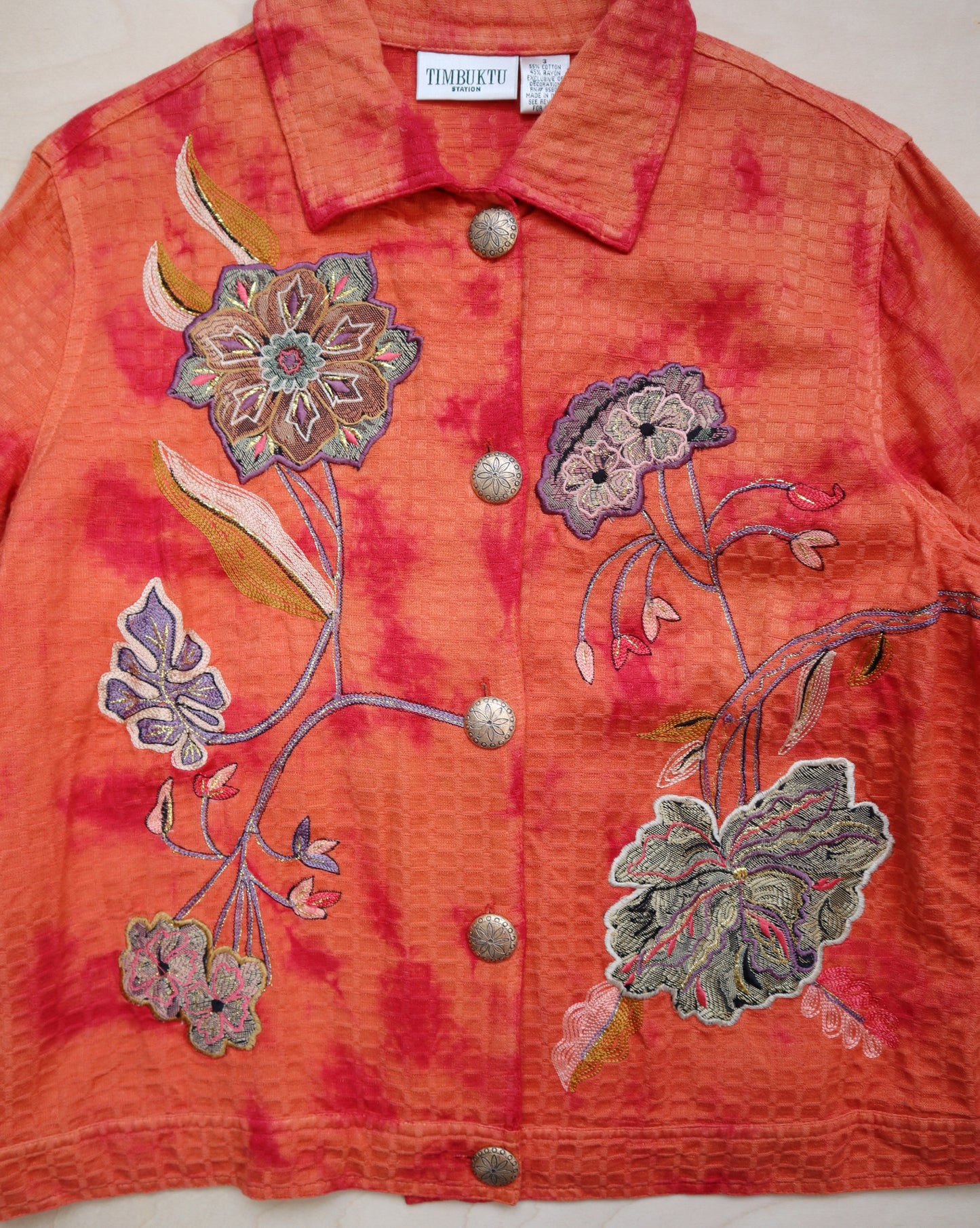 Vintage Floral Embroidered Jacket (M/L)