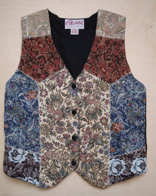 Vintage Floral Patchwork Vest (S/M)