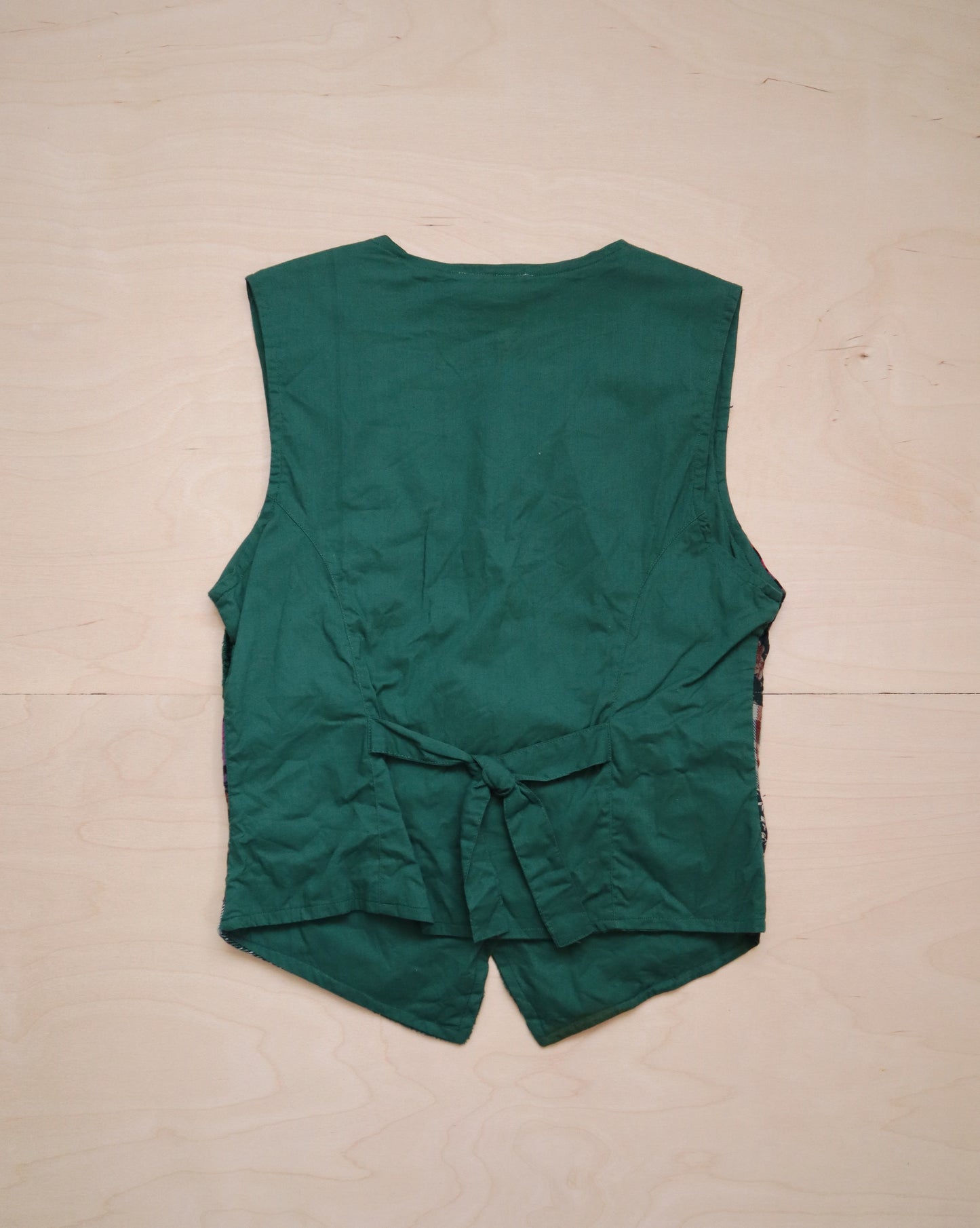 Vintage Green Patchwork Vest (XS/S)