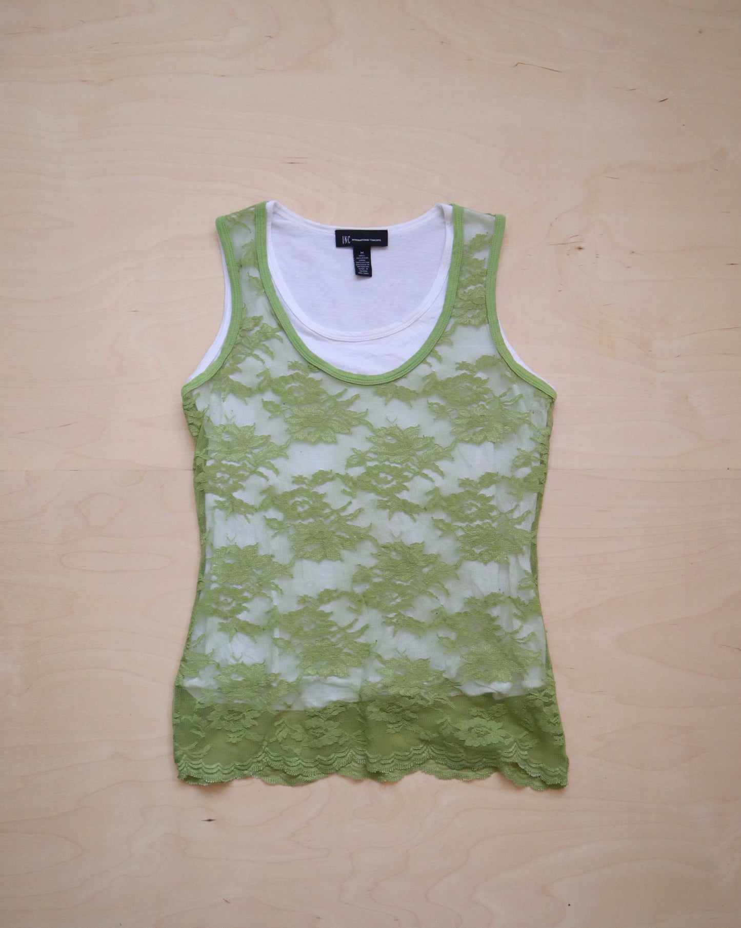 Vintage Double Layered Green Top (S/M)