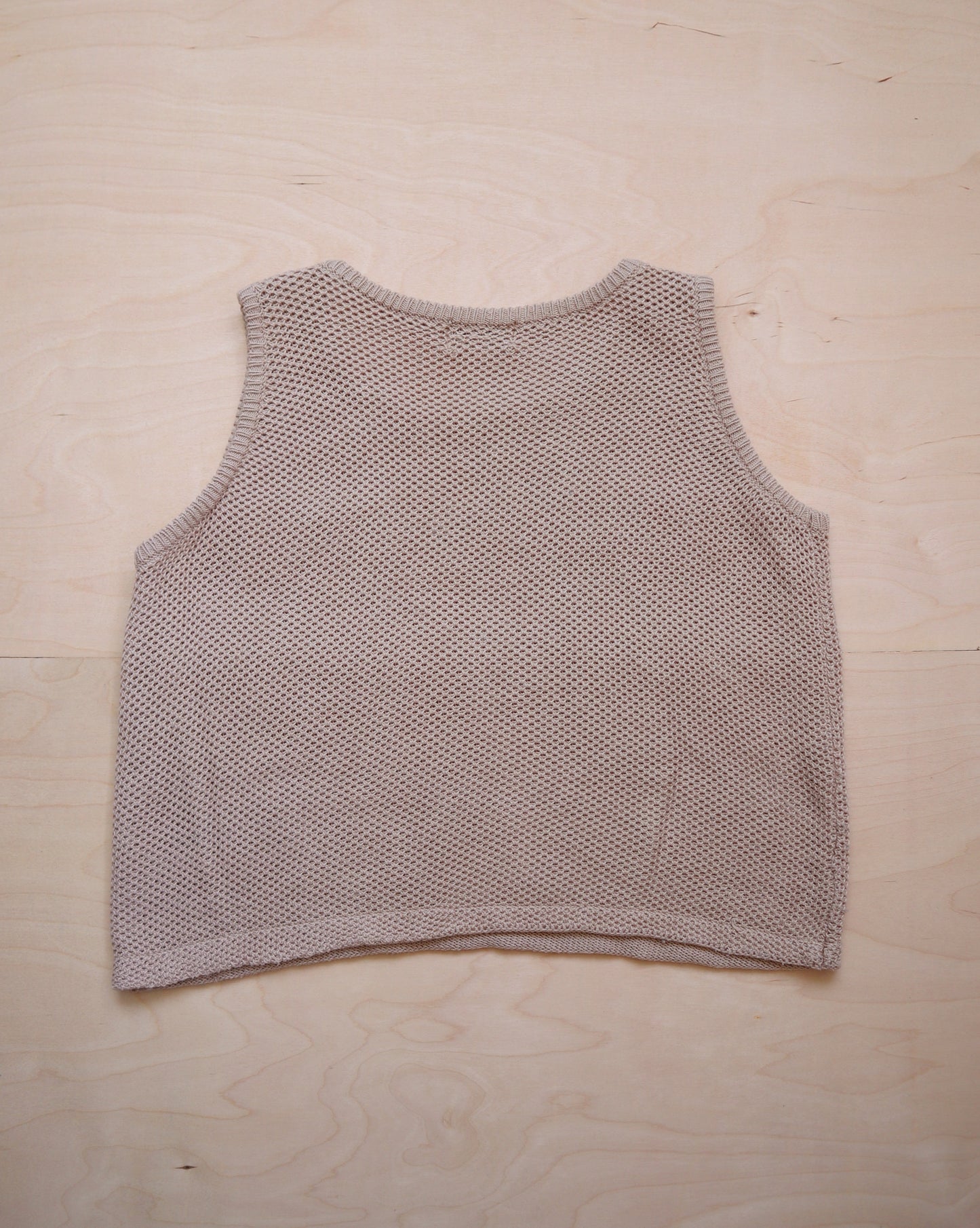 Vintage Neutral Pocket Knit Top (S/M)