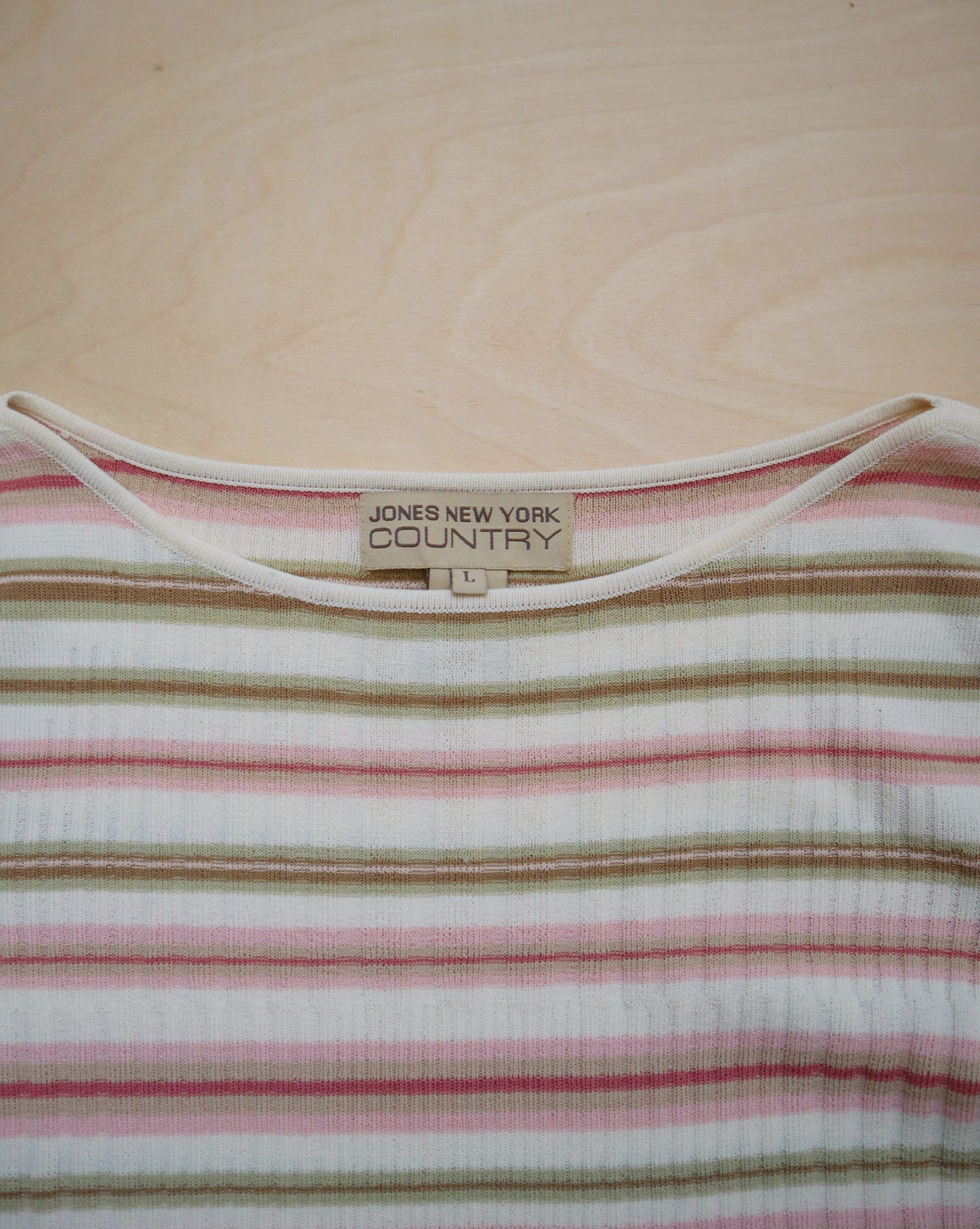 Vintage Striped Boat Neck Top (M/L)