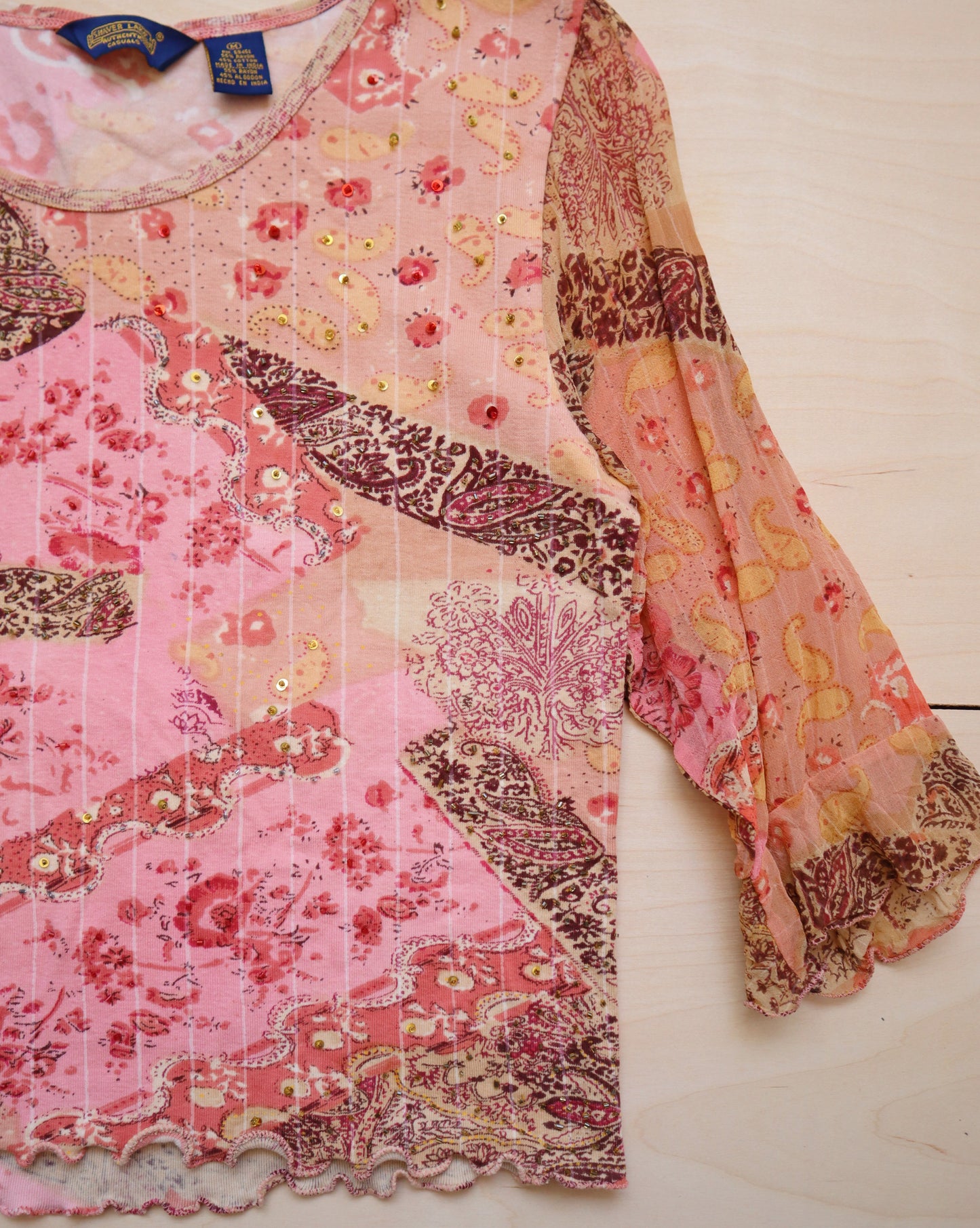 Vintage Paisley Pink Top (M/L)