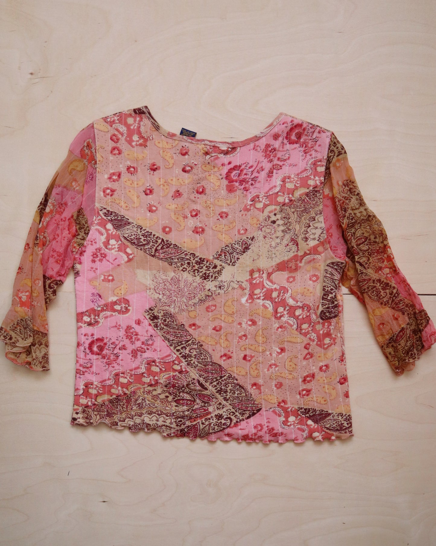 Vintage Paisley Pink Top (M/L)