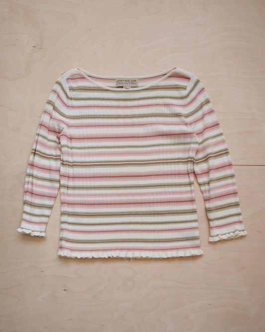 Vintage Striped Boat Neck Top (M/L)